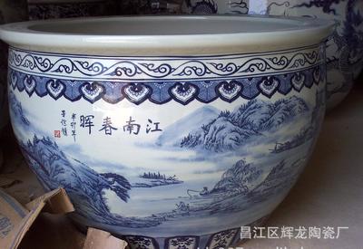 景德镇辉龙陶瓷厂厂家*出售陶瓷中国红大缸 龙缸青花大缸